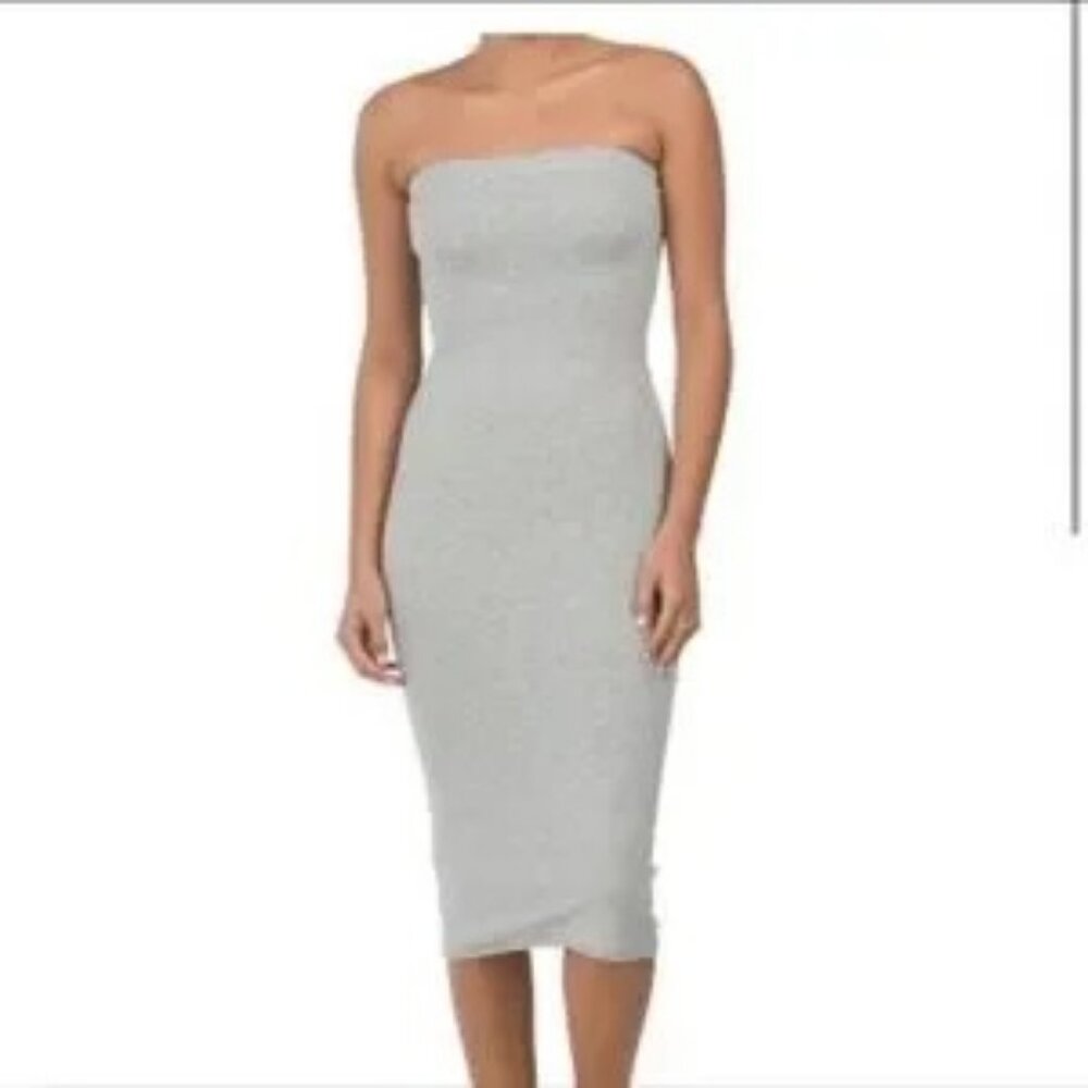 NWT Womens SKIN Organic Hestia Grey Tube Dress Sz M